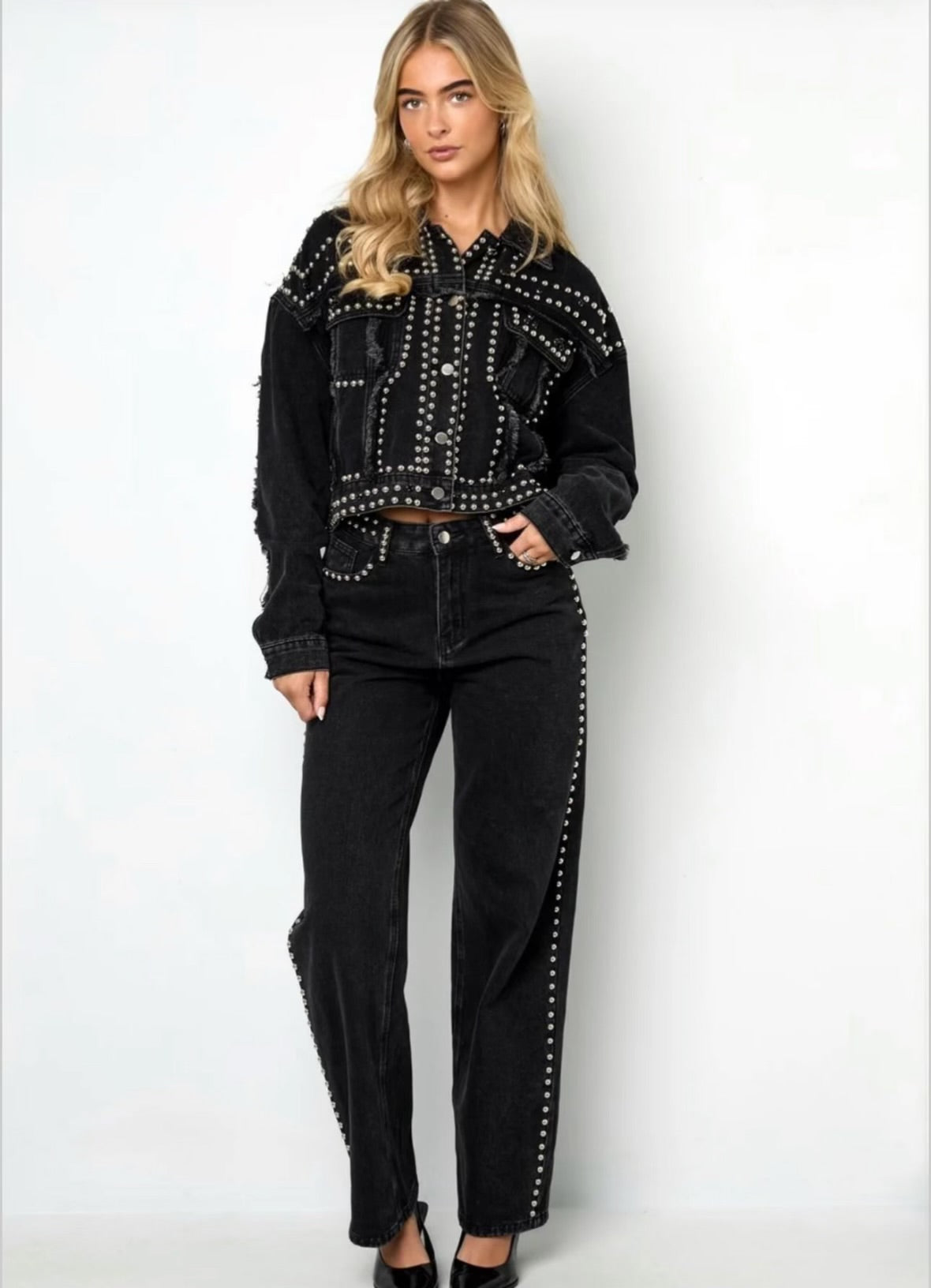 STUDS JEANS BLACK