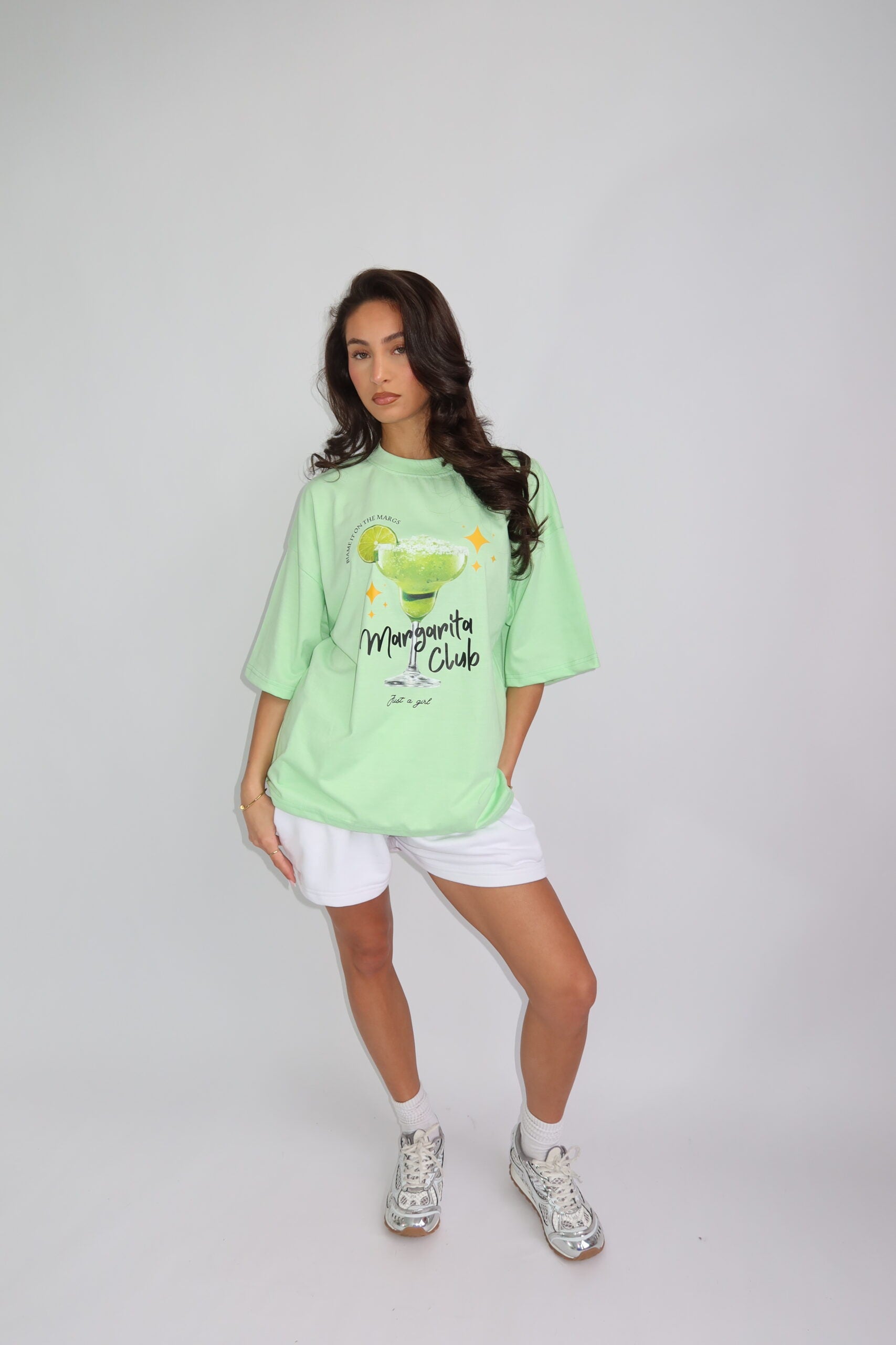 MARGARITA CLUB OVERSIZED TEE - PASTEL GREEN
