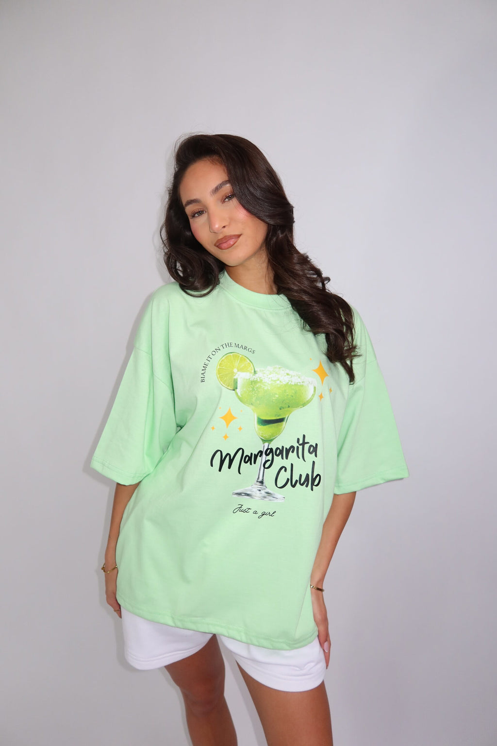 MARGARITA CLUB OVERSIZED TEE - PASTEL GREEN