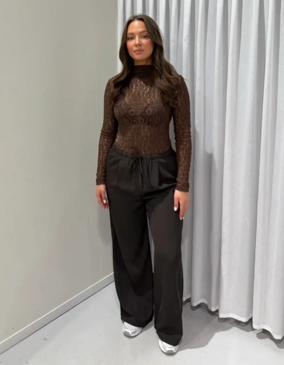 LARA TALL PANTS BROWN