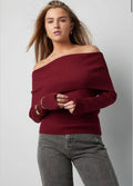 OFF SHOULDER TOP BORDEAUX