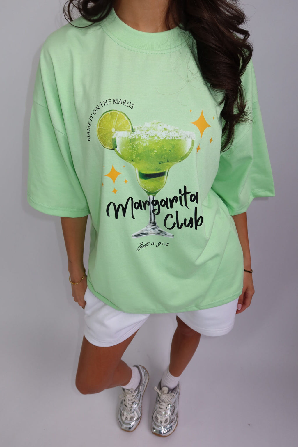 MARGARITA CLUB OVERSIZED TEE - PASTEL GREEN