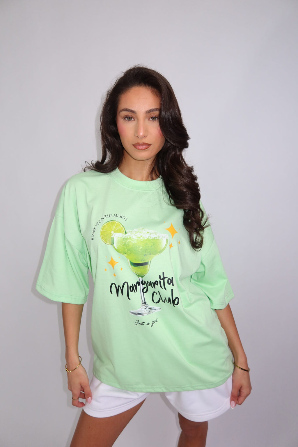 MARGARITA CLUB OVERSIZED TEE - PASTEL GREEN