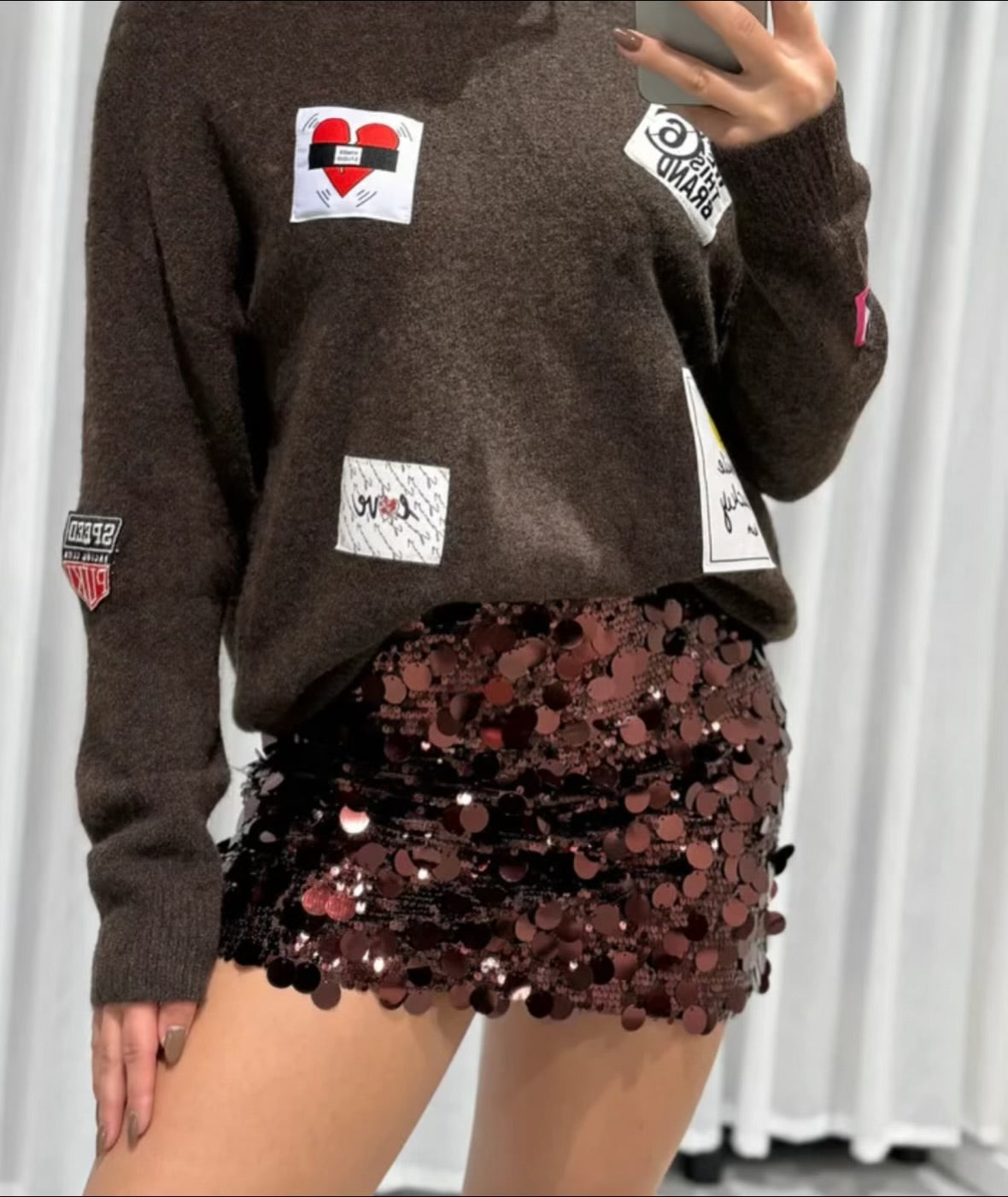 DISCO SKIRT BROWN